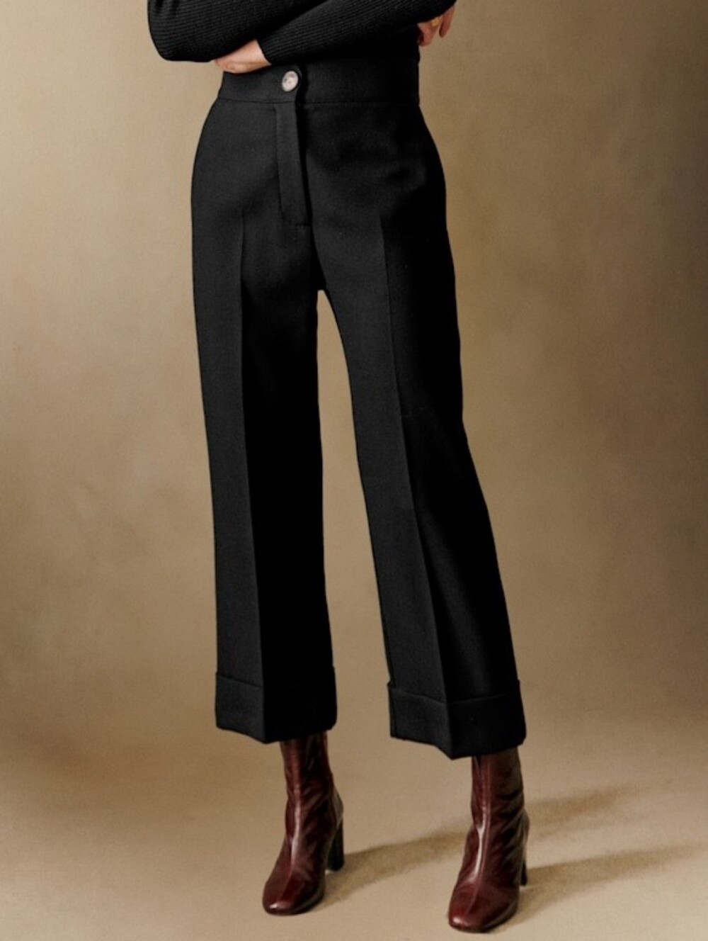 Sezane Damon Ankle-length Trousers Black Size 36 - Picture 15 of 16